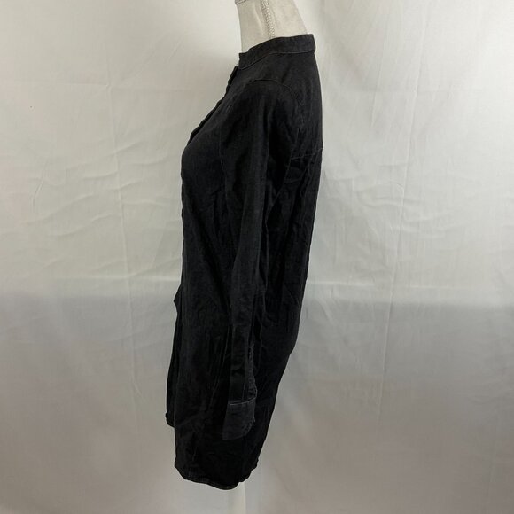 Universal Standard Shirt Dress 3XS Muted Black-Gray Half Button Long Sleeve - Picture 5 of 11